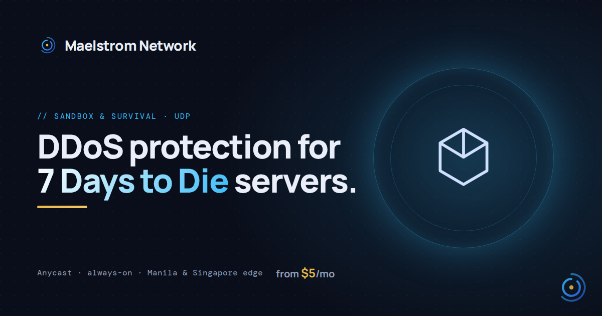 7 Days to Die DDoS protection by HolicNode